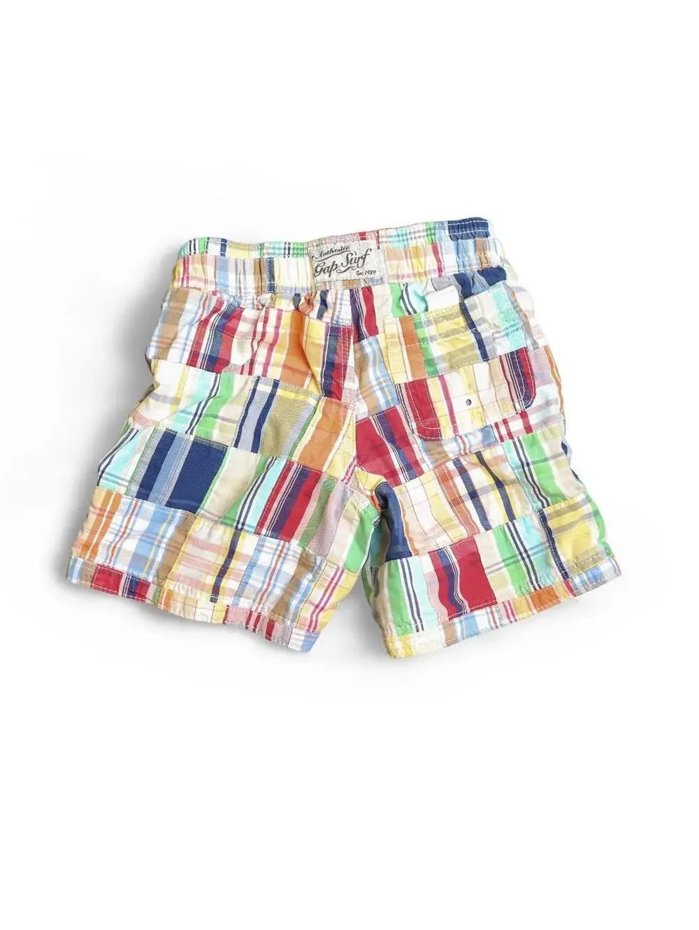 Baby Gap Patchwork Madras Plaid Swim Trunks m